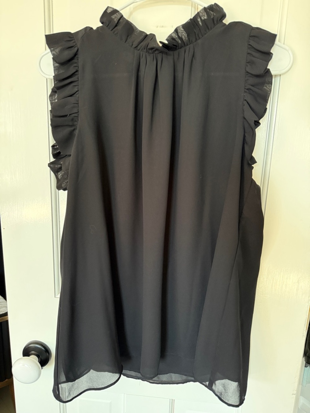 Ann Taylor Factory Black Sleeveless Chiffon Top